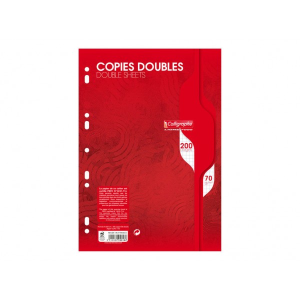 Enseigne Rouge Papier  PAQUETS COPIES DOUBLES PERFOREES 200P A4